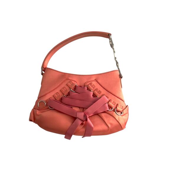 Dior Vintage Peach Pink Mini Satin Ballet Bag - Picture 1 of 6